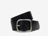 Center Bar Belt, Ebony Waxed Flesh